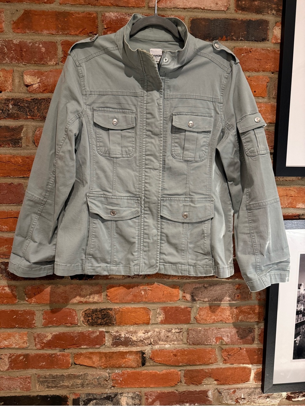 Kensie sage green utility / cargo jacket • Size L